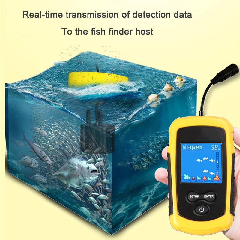 Fish Finder Cable - Layar Warna Berkabel 100M Sonar Portabel