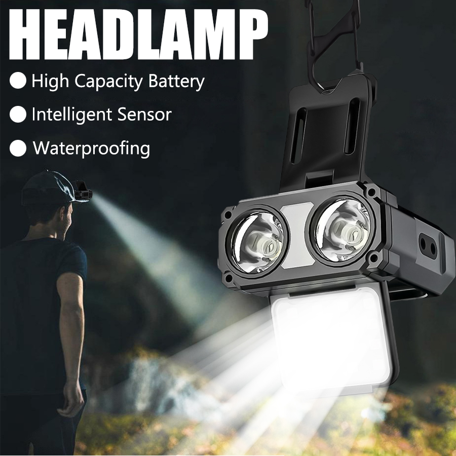 Fish Finder Battery - Lampu Kepala LED COB Sensor dengan